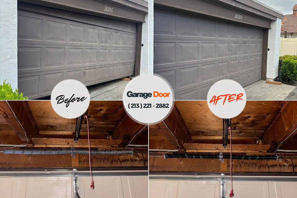 Before and after: garage door repair Grafton, ND